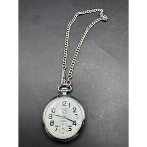 Vintage Majestime Pocket Watch Swiss 17 Jewels France Windup RailRoad Train Rare